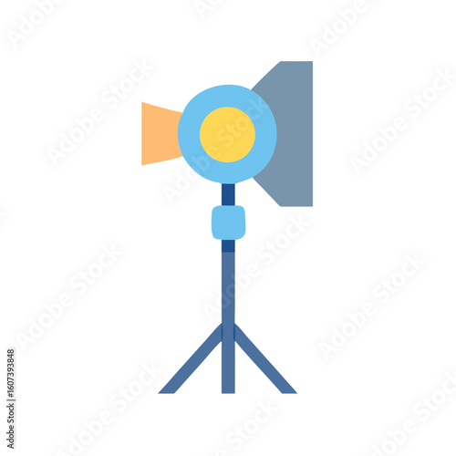 Flat design studio lighting icon on a black background