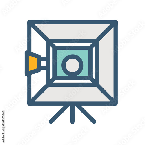 Studio lighting equipment setup isolated against a solid background