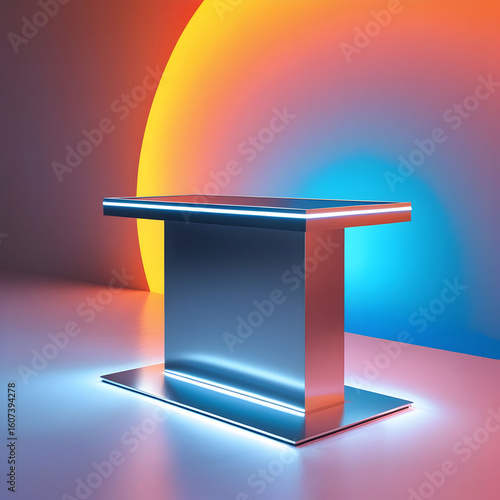 Black 3D display platform space