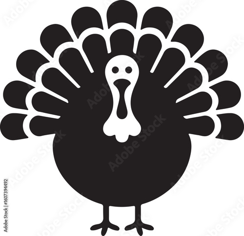 A vector cartoon illustration of a wild turkey, a majestic bird with detailed feathers, ideal for nature and animal-themed designs