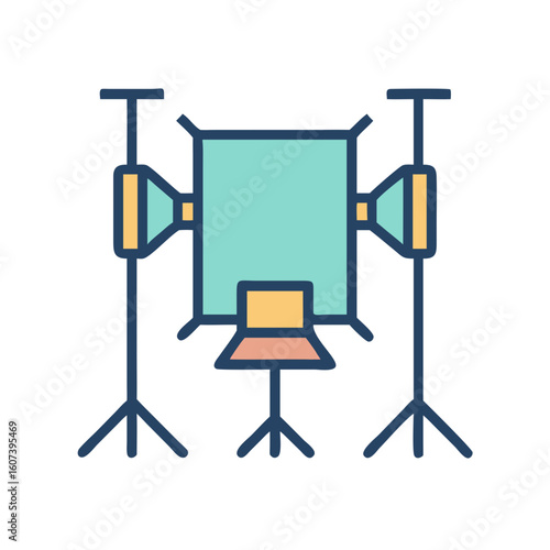 Minimalist Illustration of a Simple Photography Studio Setup