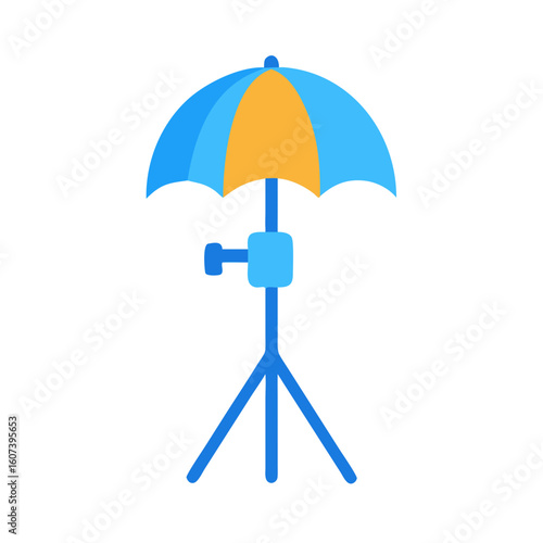 Studio strobe light on black backdrop illustration design