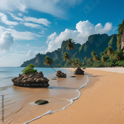 Scenic View Of Beach Against Blue Sky, Recife, Brazil