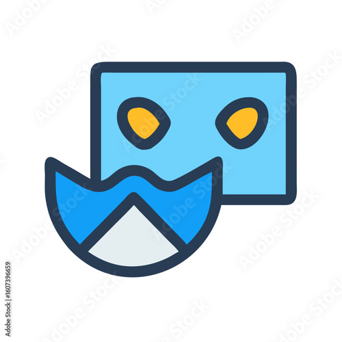 Stylized geometric winter landscape icon for website or app