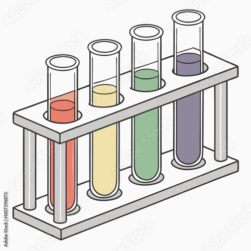 Laboratory test tubes with red liquid.