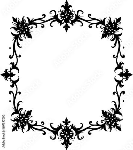 Elegant Sunflower Vine Tattoo ornament Frame