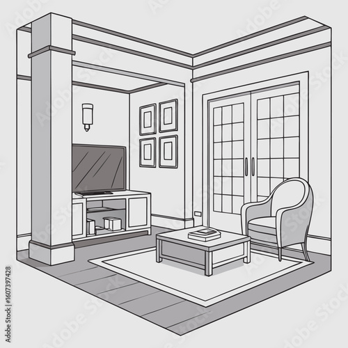 Interior of living room free online design.