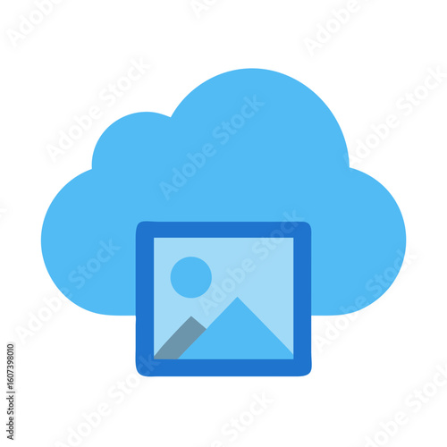 Cloud storage image icon for digital asset management concept