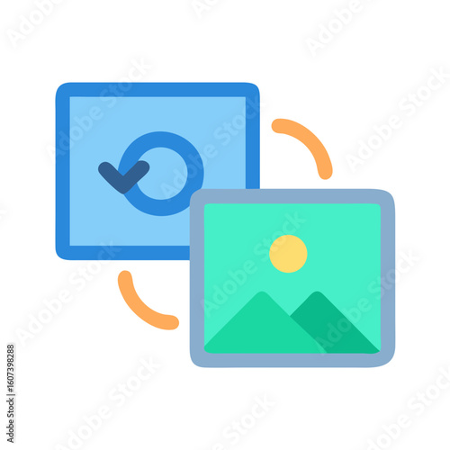Data migration concept showcasing image transfer or updating system