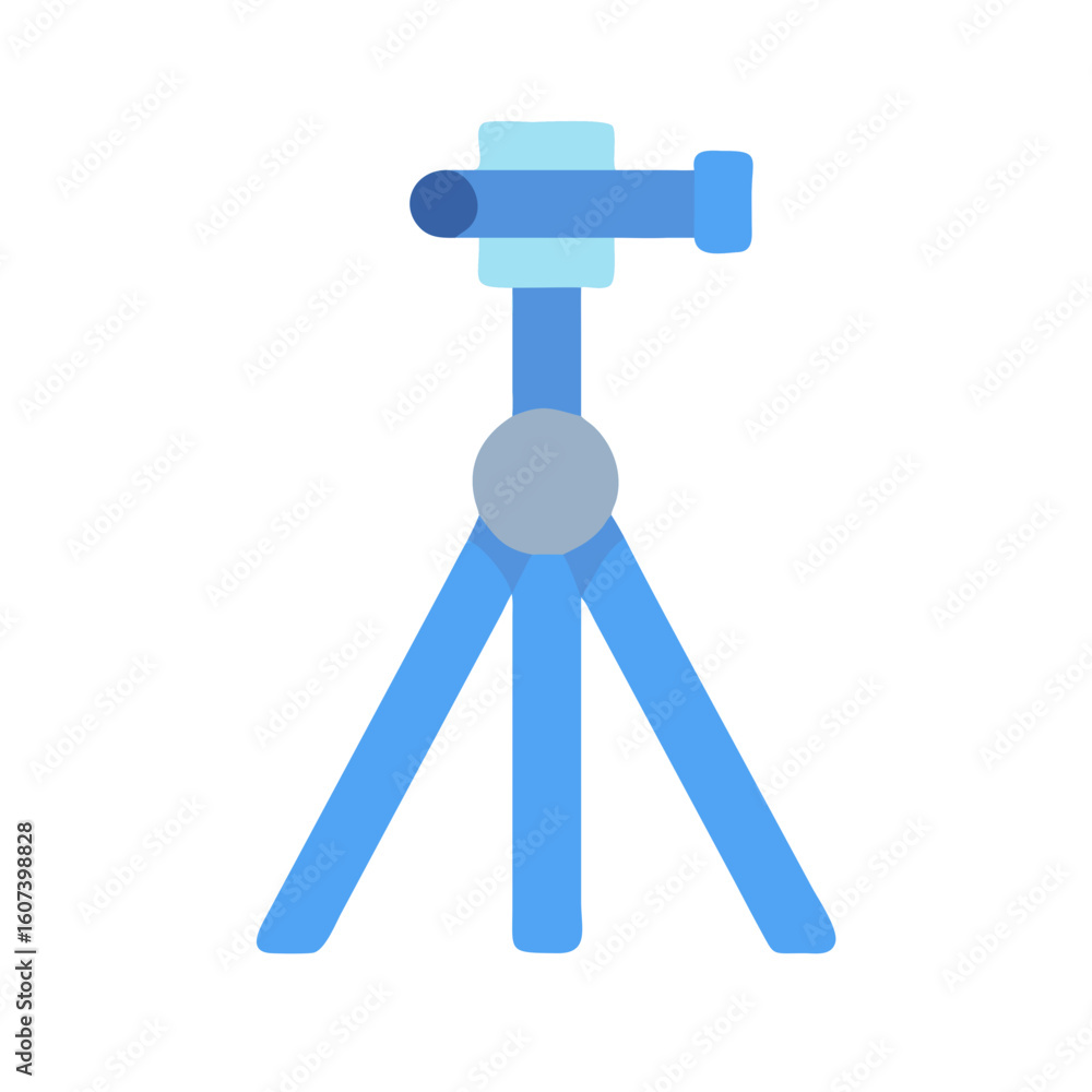 Fototapeta premium Blue tripod icon on black background for photography concept