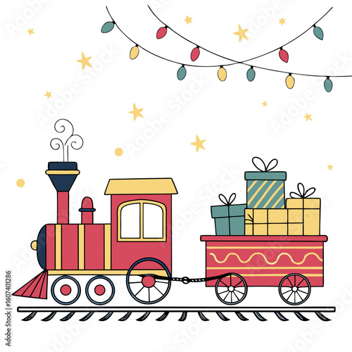 happy birthday card with a train