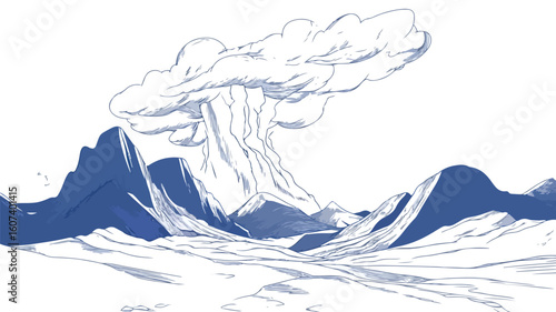 Dramatic Storm Breaking Through Mountain Landscape