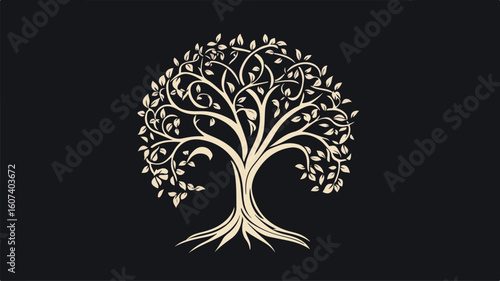 Intricate Celtic Tree of Life with Spiral Illustration