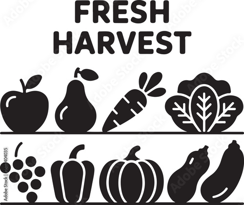 Fresh harvest produce assortment apple pear