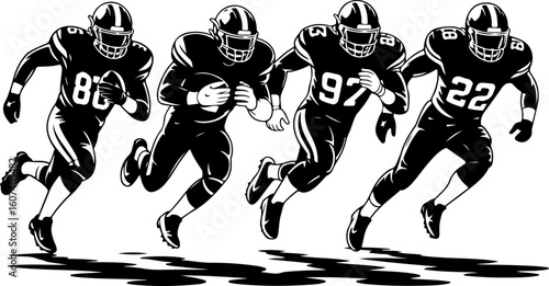 American football, team sport, huddle, Groupe vector Bundle