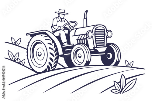 tractor on a white background