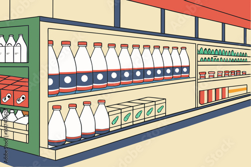 rows of dairy products