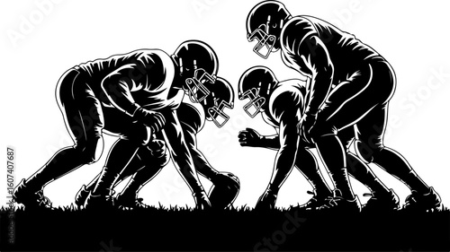 American football, team sport, huddle, Groupe vector Bundle