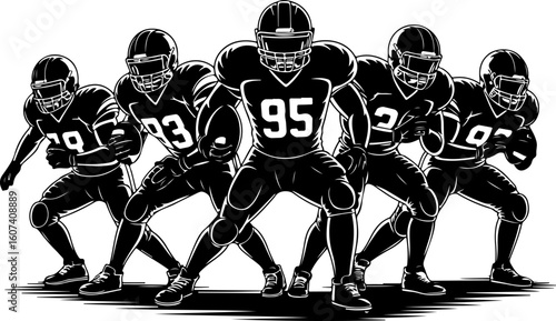 American football, team sport, huddle, Groupe vector Bundle