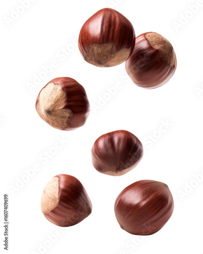 Wallpaper Mural Falling Hazelnuts Isolated on White Background Torontodigital.ca