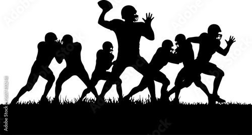 American football, team sport, huddle, Groupe vector Bundle