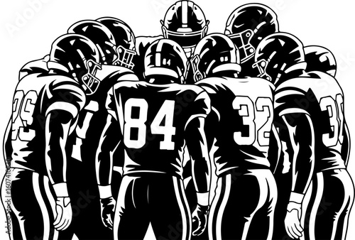 American football, team sport, huddle, vector bundle