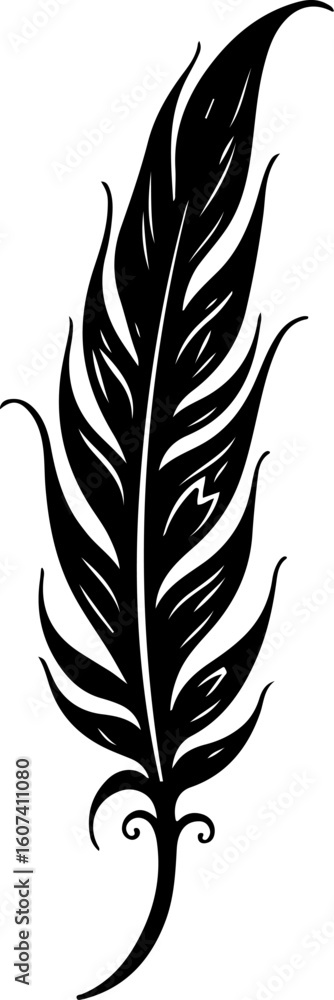 Obraz premium Tribal Feather Tattoo design vector graphics
