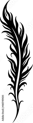 Tribal Feather Tattoo design vector graphics