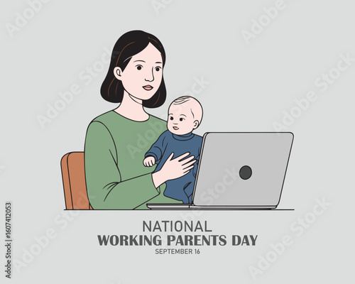 National working parents day. working parents day poster, banner, social media post.