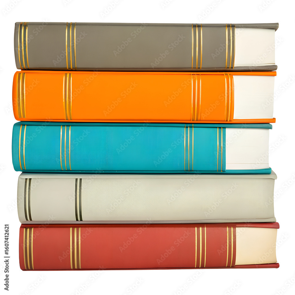 Obraz premium Stack of books, 3D rendering isolated on transparent background