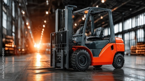 Wallpaper Mural Industrial forklift in a large warehouse Torontodigital.ca