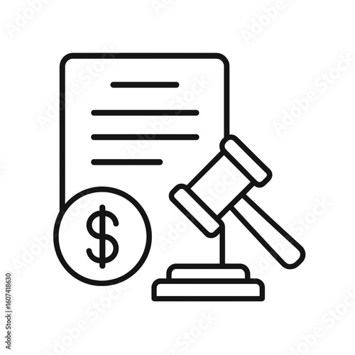 Financial regulation document with gavel and dollar symbol  