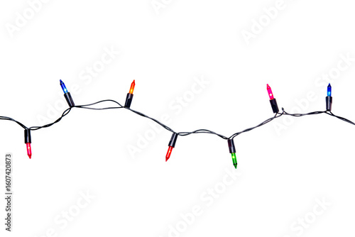 String of christmas lights isolated on white background With clipping path