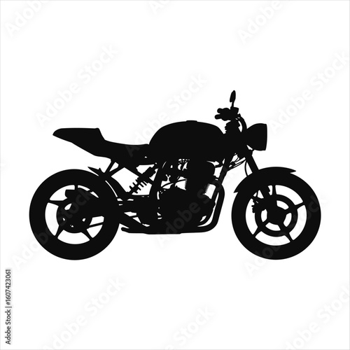 Black Motorcycle Silhouette on White Background motorbike