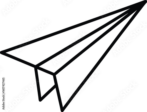 Minimalist Airplane Icon Stylized as a Paper Plane Vector Logo