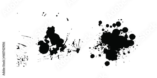 ink blots and splats. detailed ink splats Hyperrealistic Highly Detailed Isolated On Transparent Background	