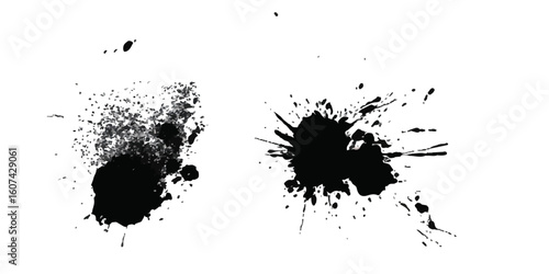 ink blots and splats. detailed ink splats Hyperrealistic Highly Detailed Isolated On Transparent Background	
