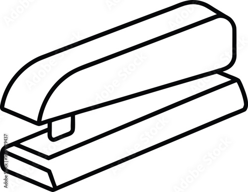 Minimalist Stapler Icon Office Doodle Art Vector