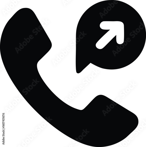 Outgoing call icon with arrow symbol