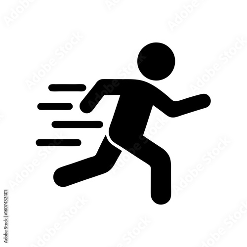 running icon vector solid logo illustration pict