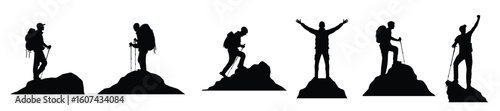 backpacker silhouette set
