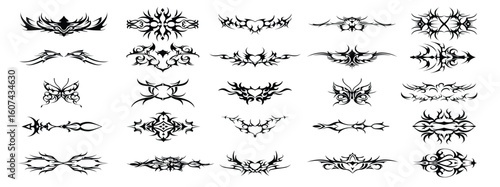 big bundle of gothic tribal tattoo element