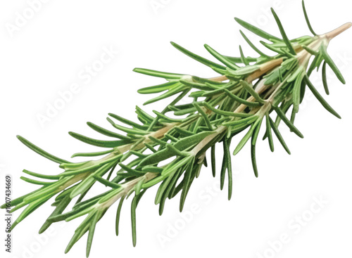 Fresh green rosemary sprig herb aromatic