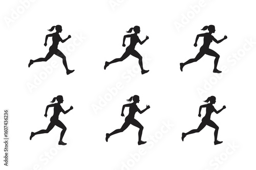 Wallpaper Mural running woman side view vector silhouette Torontodigital.ca