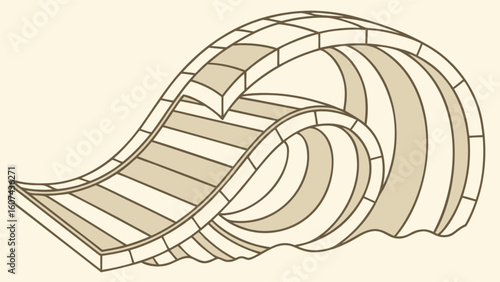 Abstract wave illustration vector art design for ocean sea water surfing beach themed graphics and backgrounds