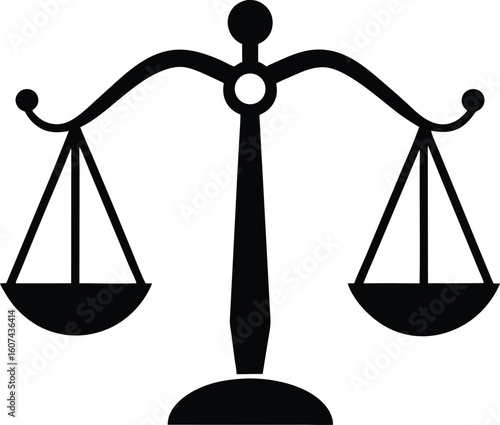 Simple Drawing of the Scales of Justice Law Symbol
