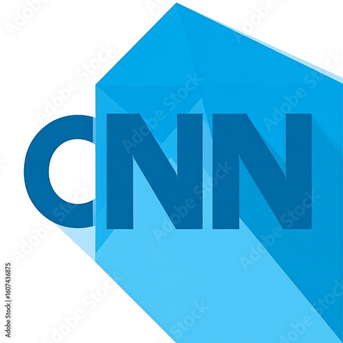 Blue CNN logo with 3D effect