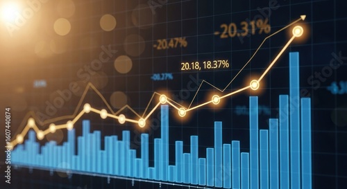 Minimalistic line graph depicting consistent stock price growth, showcasing promising investment opportunities.	
