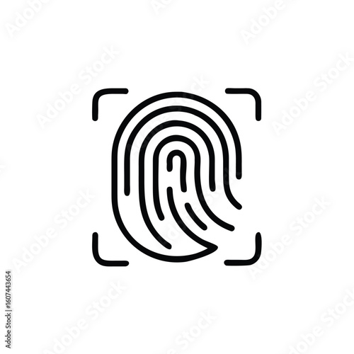 Minimalist icon a fingerprint scan biometric identification