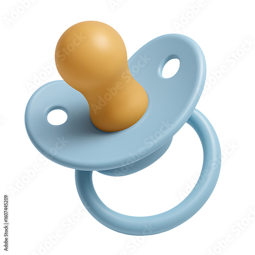 Blue baby pacifier isolated on transparent background